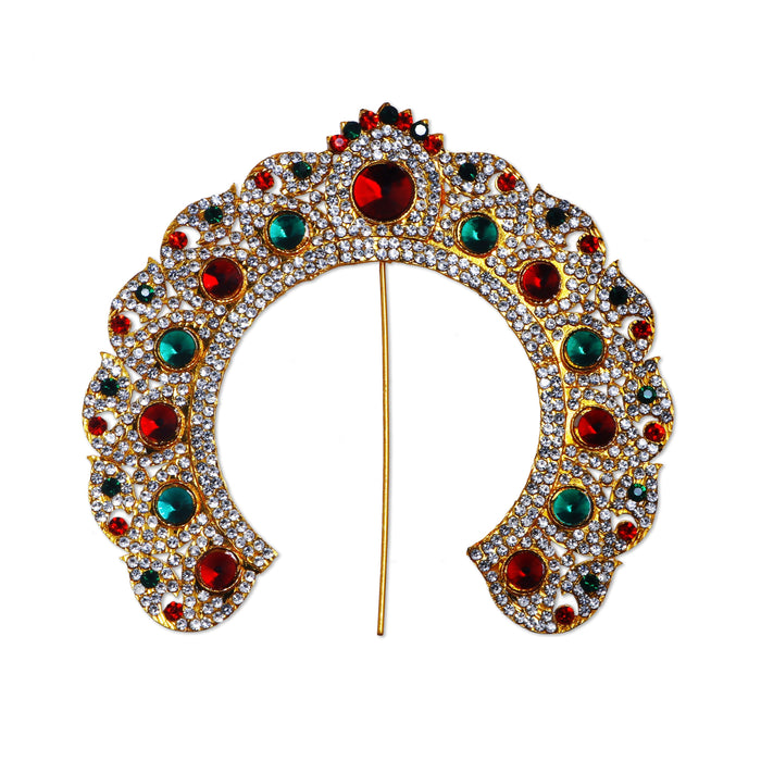 Hair Arch - 6.5 Inches | Stone Arch/ Hair Accessory/ Multicolour Stone Jewellery for Deity