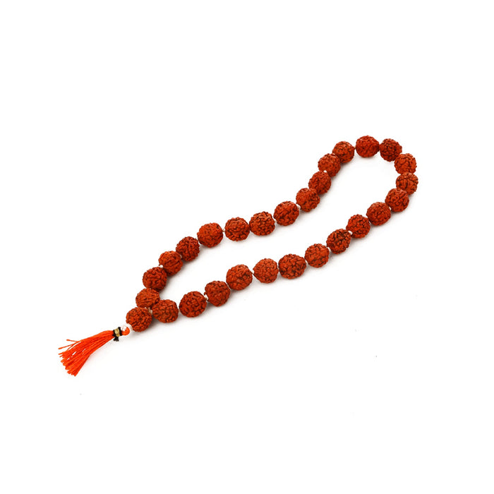 Rudraksha Mala - 6 Inches | 27 Beads/ 10mm/ Ruthratcham Malai/ Kantha Mala for Men & Women