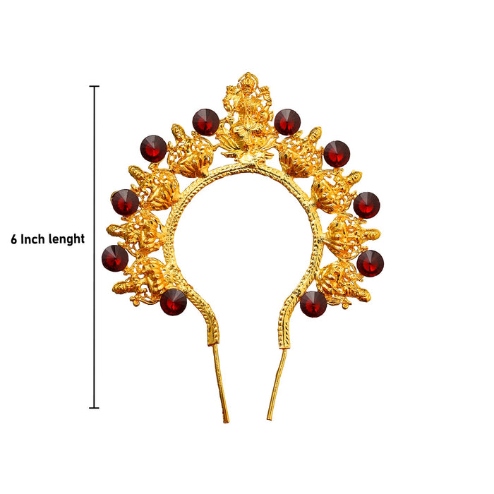 Artificial Flower Arch - 6 Inch | Gold Polish Flower Arch/ Deity Jewellery/ Jewellery for Deity