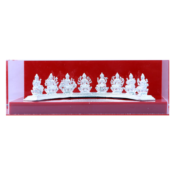Ashtalakshmi Idol Set - 3 x 8.5 Inches | Ashta Lakshmi Statue/ Ashta Lakshmi Silver Idols for Pooja