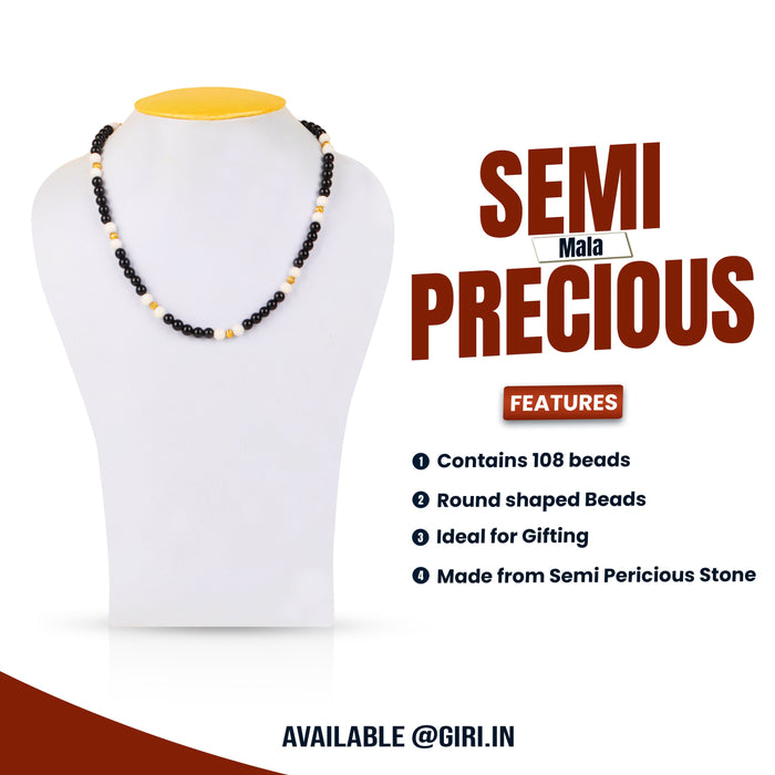 Stone Mala - 9 Inches | Semi Precious Stone Mala/ 108 Beads/ Jewellery for Men and Women