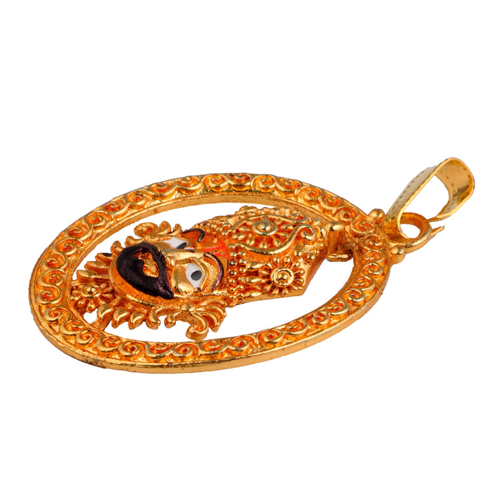 Gold Polish Locket - 1.5 Inches | Dollar/ Shyam Baba Pendant for Men & Women