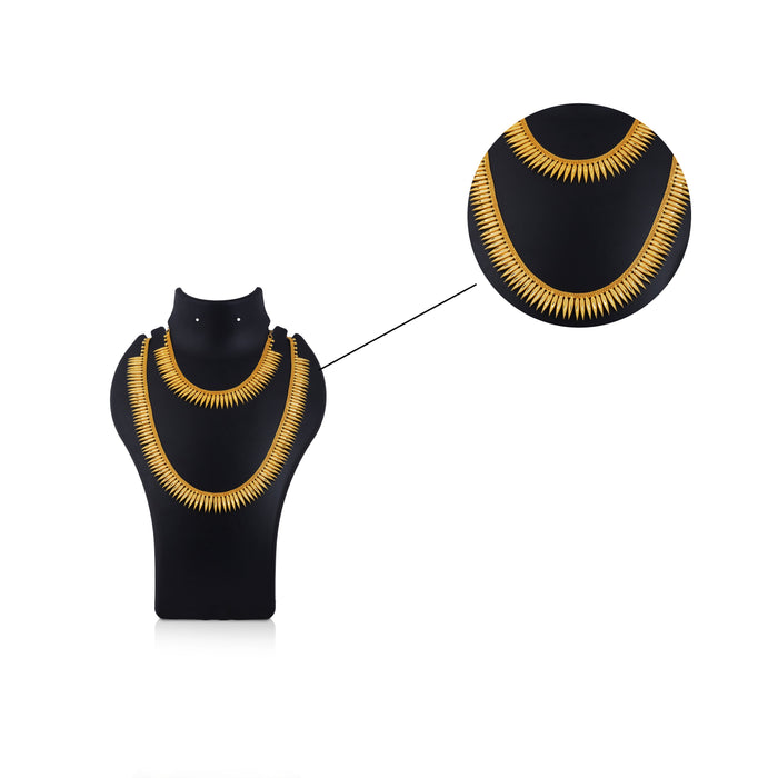 Haram Necklace Set - 10.5 Inches | Gold Polish Haram Necklace/ Jewellery for Deity