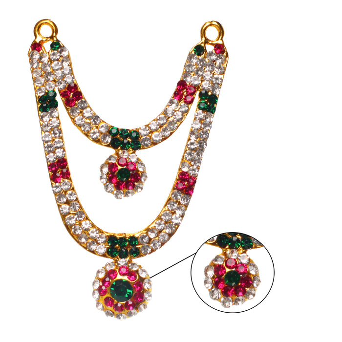 Stone Haram & Stone Necklace Set | Haram Necklace Set/ Multicolour Stone Jewelry for Deity