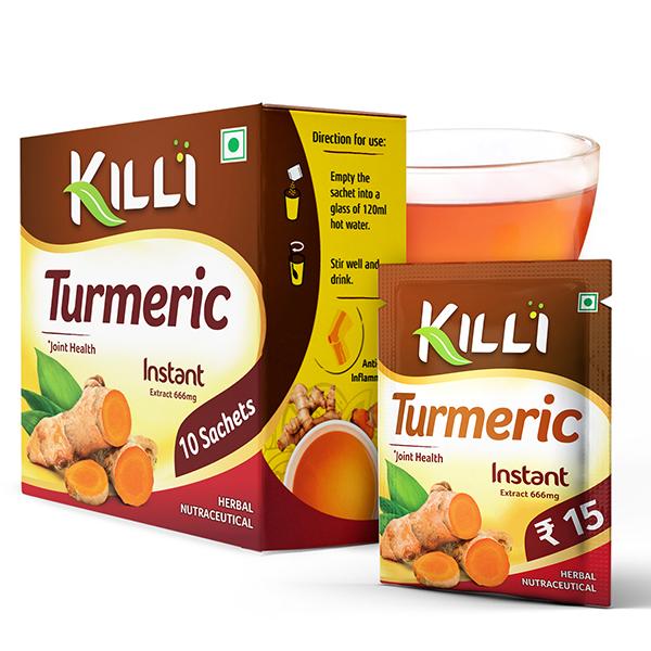 KILLI Turmeric Instant Ayurvedic Extract, 10 Sachets for Joint Health