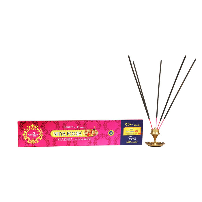 Ambiga Nitya Pooja Sparsha Incense Sticks are a fragrant and aromatic option to create peaceful environment.

