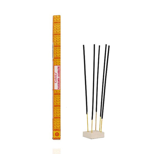 The elevating aroma of Goloka Seva Nagchampa Incense Stick.
