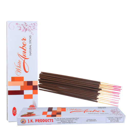 Jk White Amber Natural Incense Sticks for pooja.
